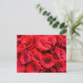 Carte Postale Élégant rose aux fleurs rouges (Debout devant)