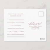 Carte Postale Élégant Rose Gold Calligraphie Mariage RSVP (Dos)