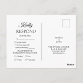 Carte Postale Elégant Rose Gold Navy Blue Wedding RSVP (Dos)