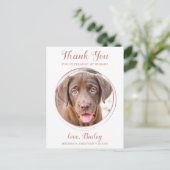 Carte Postale Elégant Rose Gold Pet Chien Mariage Merci (Debout devant)