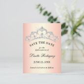Carte Postale Élégant Rose Gold Quinceanera Save The Date (Debout devant)