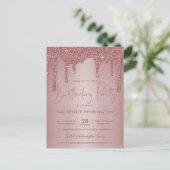 Carte Postale Elégant Rose Gold Sparkle Parties scintillant Driv (Debout devant)
