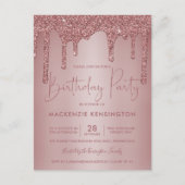 Carte Postale Elégant Rose Gold Sparkle Parties scintillant Driv (Devant)