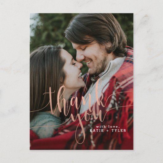 Carte Postale Elegant rose Gold Thank You (Devant)