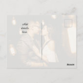 Carte Postale Élégant Rose moderne Gold Photo Enregistrer Date M (Dos)