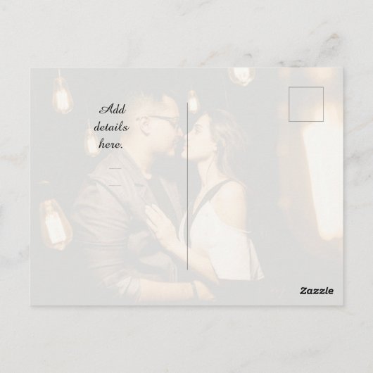 Carte Postale Élégant Rose moderne Gold Photo Enregistrer Date M (Dos)