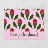 Carte Postale Élégant Roses rouges Abstraites Green Holly Art, r (Devant)