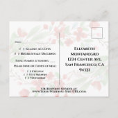 Carte Postale Elégant rouge aquarelle fleurit Mariage RSVP (Dos)