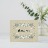 Carte Postale Élégant Rustique Floral Simple Merci Terre (Debout devant)