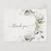 Carte Postale Elégant Rustique Gold Green Eucalyptus Moderne (Devant)