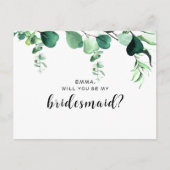 Carte Postale Elegant Sage Green Eucalyptus Foliage Bridesmaid (Devant)