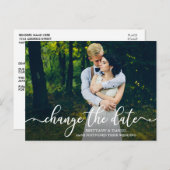 Carte Postale Élégant Script Calligraphie Changer La Date Photo (Devant / Derrière)
