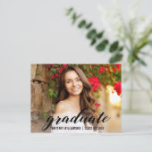Carte Postale Élégant Script College Graduation Party Invitation (Debout devant)