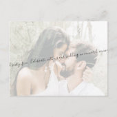 Carte Postale Élégant Script Couple Photo Sage Enregistrer notre (Devant)