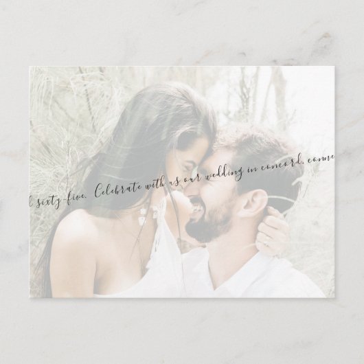 Carte Postale Élégant Script Couple Photo Sage Enregistrer notre (Devant)