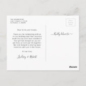 Carte Postale Élégant Script de cœur d'amour Mariage Photo Merci (Dos)