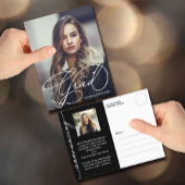 Carte Postale Élégant Script de Grad Photo Faire-part de graduat