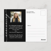 Carte Postale Élégant Script de Grad Photo Faire-part de graduat (Dos)