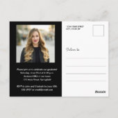 Carte Postale Élégant Script de Grad Photo Graduation (Dos)