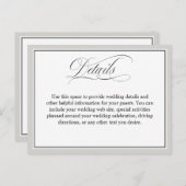 Carte Postale Élégant Script Flouris Détails Mariage (Devant / Derrière)