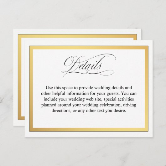Carte Postale Élégant Script Flouris Détails Mariage (Devant / Derrière)