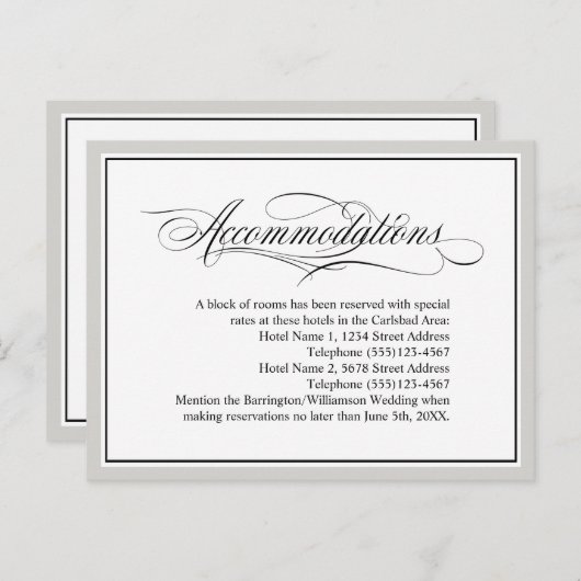 Carte Postale Élégant Script Flouris Mariage Hébergements (Devant / Derrière)