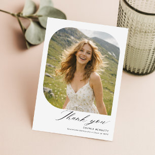 Carte Postale Élégant Script Grad Photo Remerciements de fin d'é