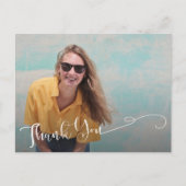 Carte Postale Elégant Script Graduation Merci note (Devant)