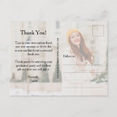 Carte Postale Elégant Script Graduation Merci note (Dos)