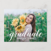 Carte Postale Élégant Script Graduation Photo ENREGISTRER LA DAT (Devant)