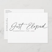 Carte Postale Élégant script juste élopé Faire-part minimale (Devant / Derrière)