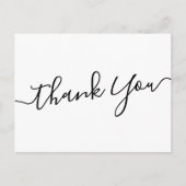Carte Postale Élégant script manuscrit blanc merci (Devant)