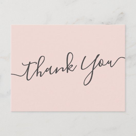 Carte Postale Élégant script manuscrit rose vif merci (Devant)