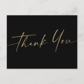Carte Postale Élégant script merci élégant noir (Devant)