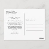 Carte Postale Élégant script minimal Mariage photo Merci (Dos)