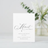 Carte Postale Élégant Script minimal Merriest Noël Salutation (Debout devant)