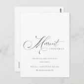 Carte Postale Élégant Script minimal Merriest Noël Salutation (Devant / Derrière)