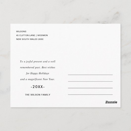Carte Postale Élégant Script minimal Merriest Noël Salutation (Dos)