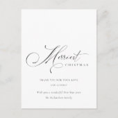 Carte Postale Élégant Script minimal Merriest Noël Salutation (Devant)