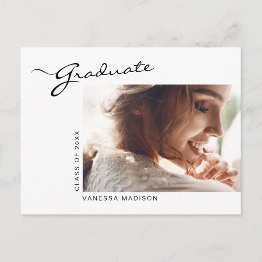 Carte Postale Élégant script moderne | 2 Photo double face (Devant)