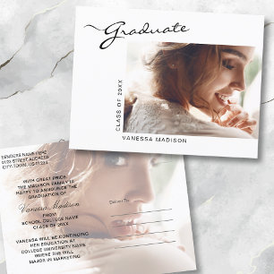Carte Postale Élégant script moderne   2 Photo double face