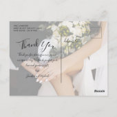 Carte Postale Élégant script moderne 4 Mariage photo Merci (Dos)