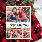 Carte Postale Élégant Script moderne Collage Joyeux Noël