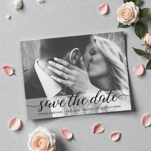 Carte Postale Élégant script moderne mariage fiançailles photo