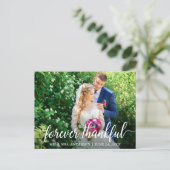 Carte Postale Élégant script moderne pour toujours Merci Mariage (Debout devant)