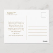 Carte Postale Elegant Script Or 3 Photo Baby Merci  (Dos)