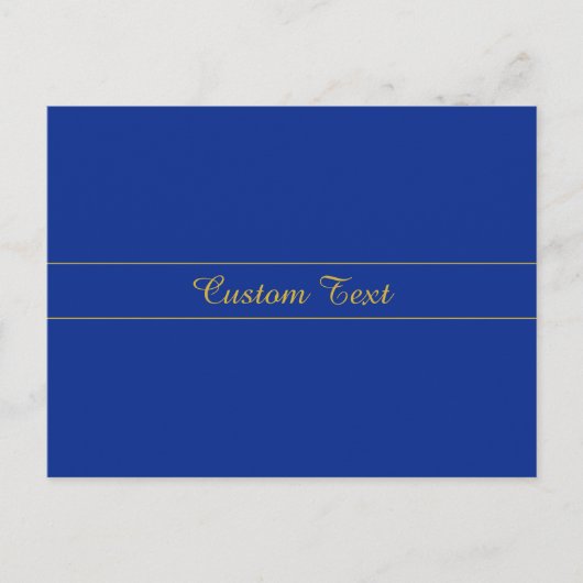 Carte Postale Élégant script or sur Arrière - plan bleu marine (Devant)