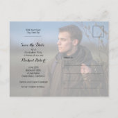 Carte Postale Élégant Script Photo Graduation Enregistrer la dat (Dos)