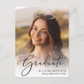 Carte Postale Élégant script photo Graduation Party Invitation (Devant)