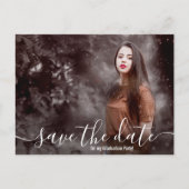 Carte Postale Elegant Script Photo Graduation Save the Date (Devant)
